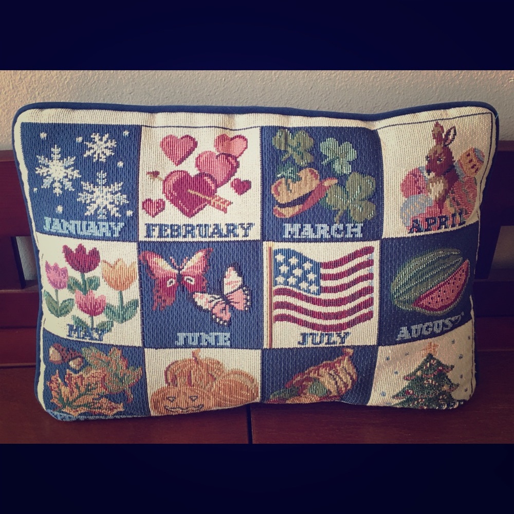 Vintage Decorative Throw Pillow Couch Pillow Blue